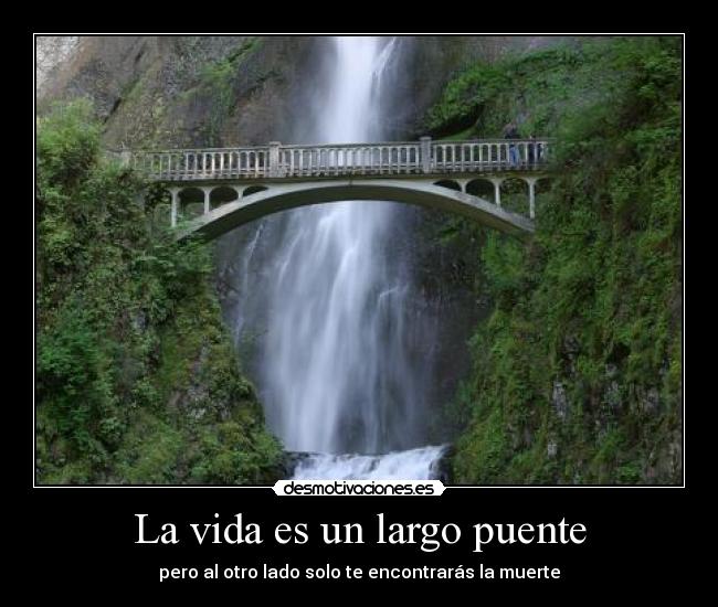 La vida es un largo puente - pero al otro lado solo te encontrarás la muerte