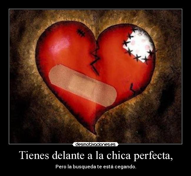 Tienes delante a la chica perfecta, - Pero la busqueda te está cegando.