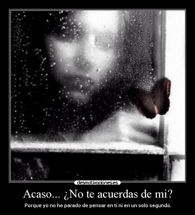 Acaso... ¿No te acuerdas de mi? -