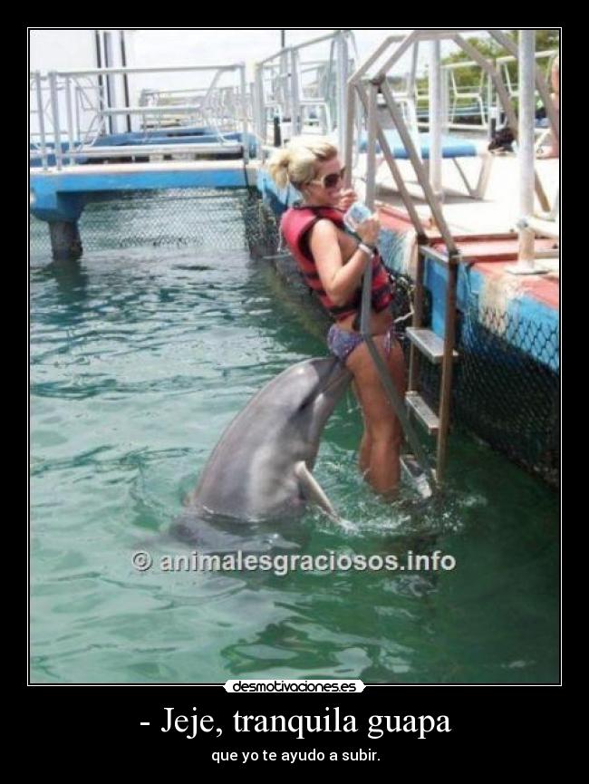 - Jeje, tranquila guapa - que yo te ayudo a subir.