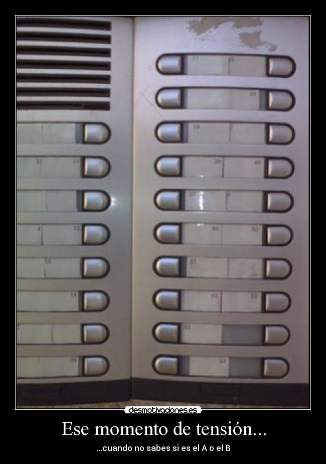 Ese momento de tensión... - ...cuando no sabes si es el A o el B