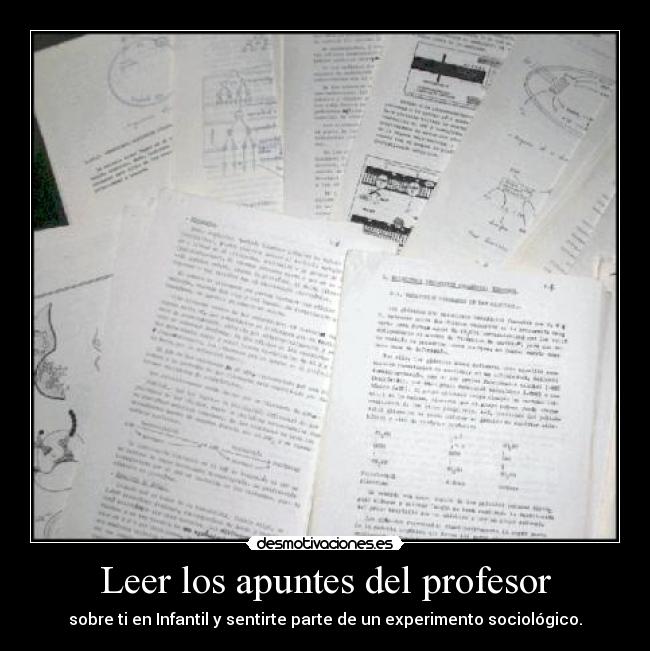 carteles infantil apuntes profesor alumno experimento desmotivaciones