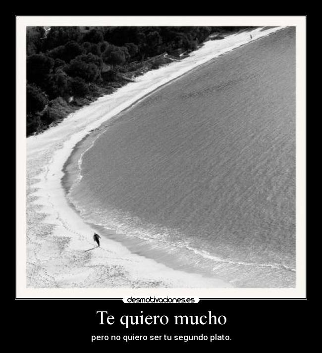 Te quiero mucho - pero no quiero ser tu segundo plato.