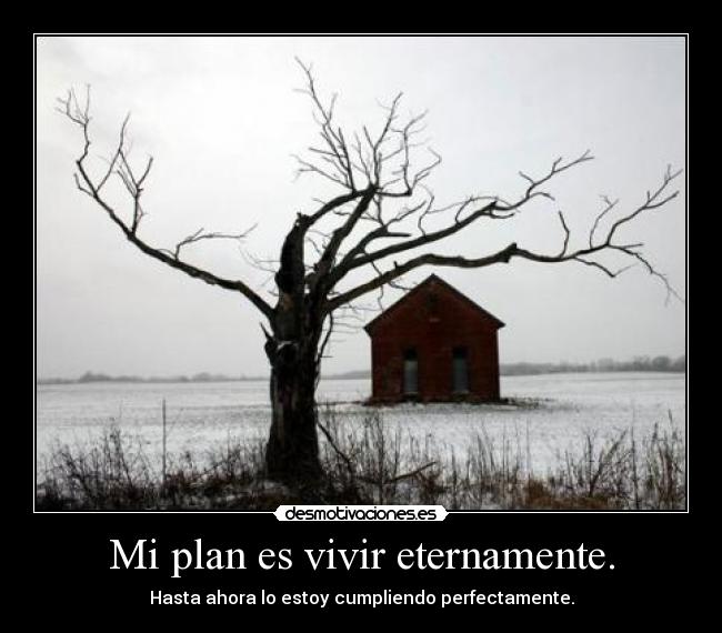 Mi plan es vivir eternamente. -