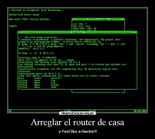 carteles casa arreglar router feel like hacker desmotivaciones