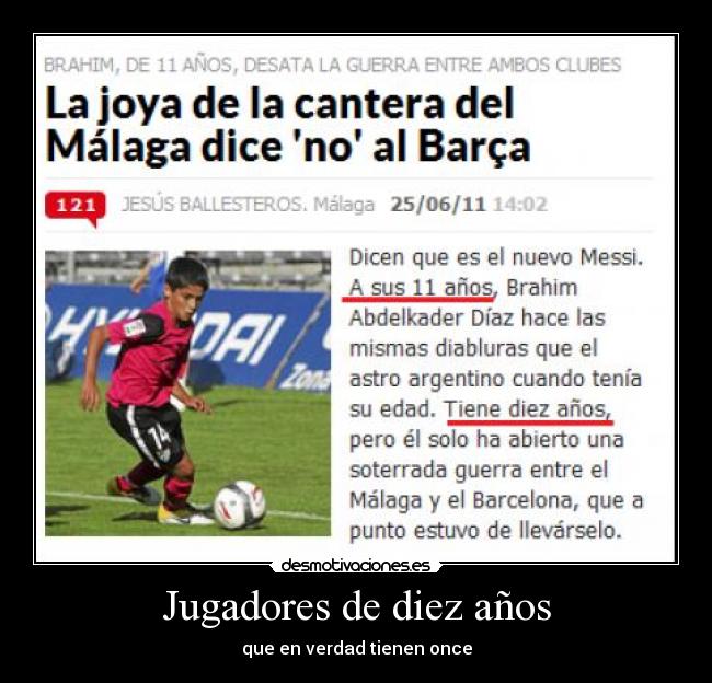 Jugadores de diez años -