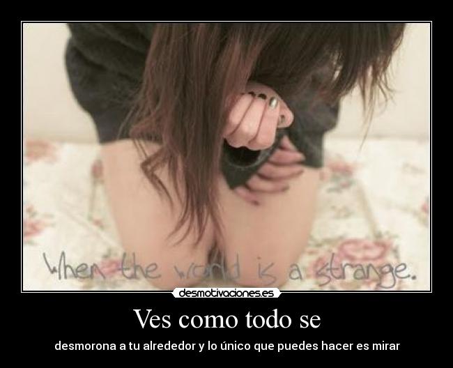 Ves como todo se - desmorona a tu alrededor y lo único que puedes hacer es mirar