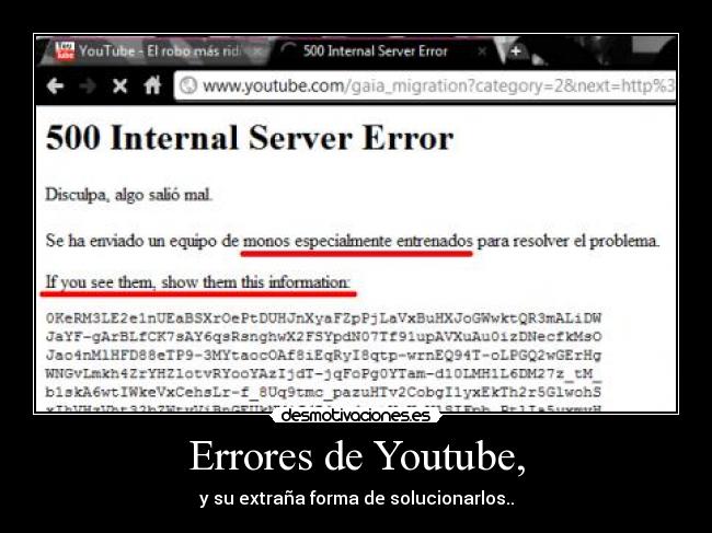 Errores de Youtube, -