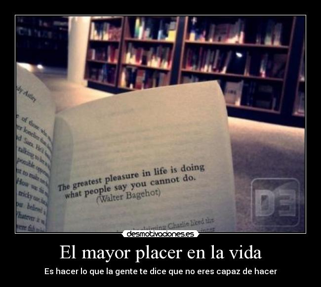 El mayor placer en la vida -