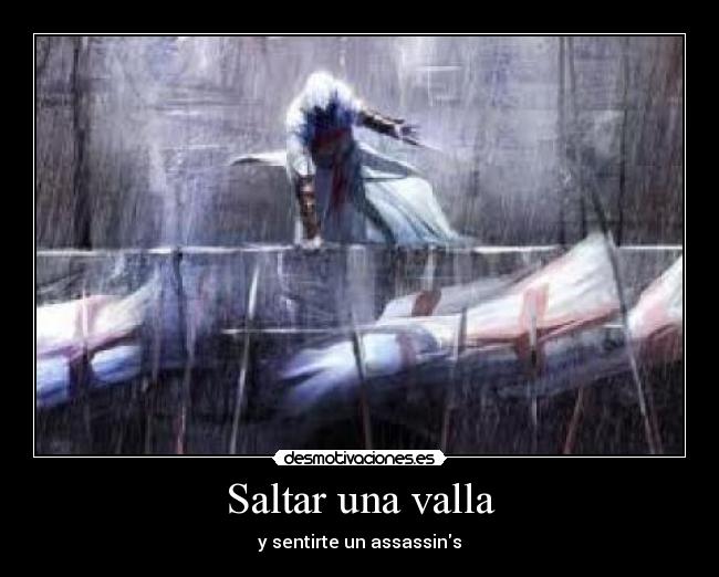 carteles assassins creed valla saltar parkur parkour desmotivaciones