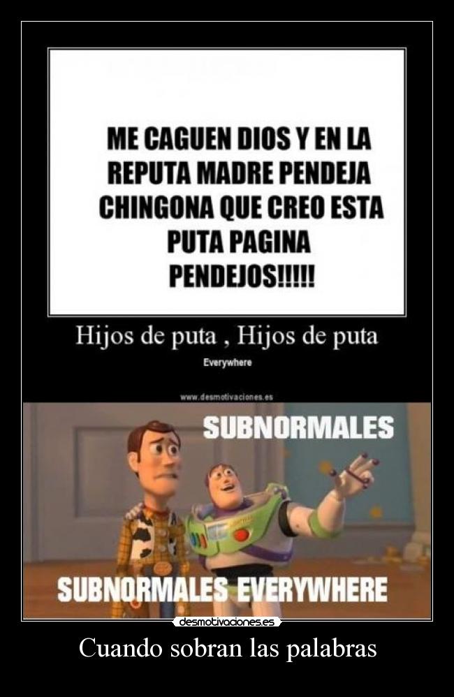 Cuando sobran las palabras -