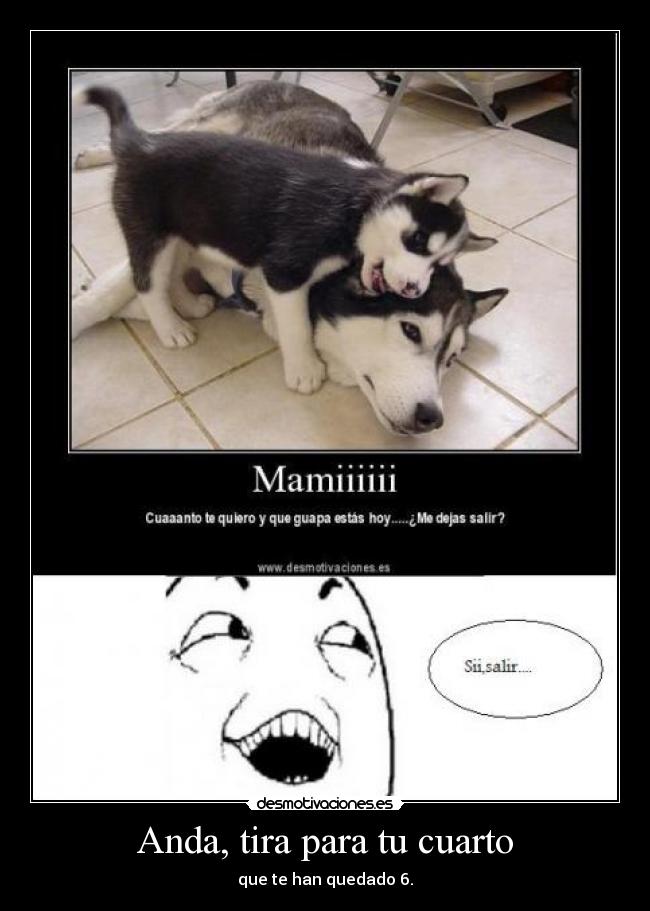 Anda, tira para tu cuarto - que te han quedado 6.