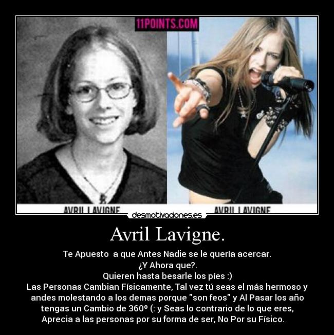 carteles avril lavigne fisico madurar desmotivaciones