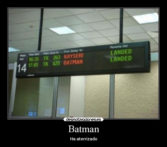 carteles batman aeropuerto aterrizar fail desmotivaciones