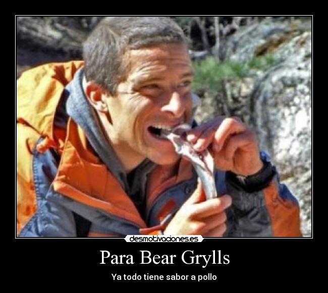 Para Bear Grylls - Ya todo tiene sabor a pollo