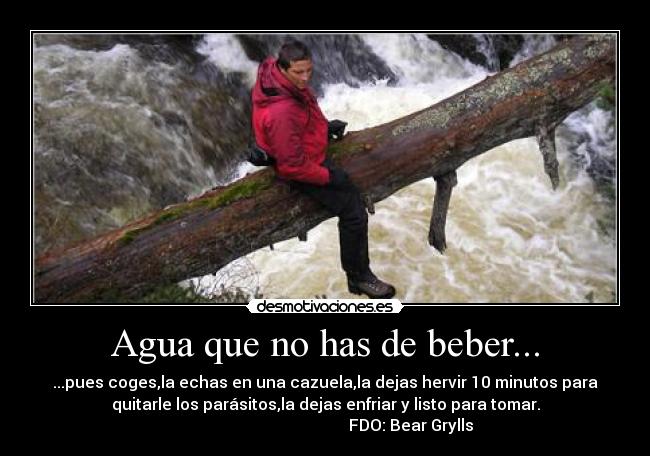 carteles este tio esta loco bear grylls desmotivaciones