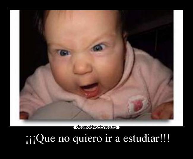 ¡¡¡Que no quiero ir a estudiar!!! -