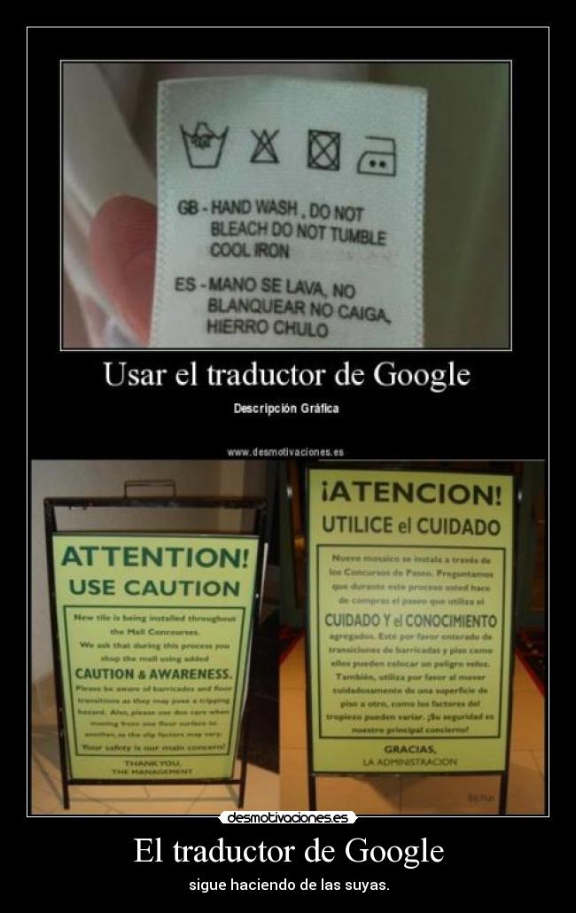 El traductor de Google - sigue haciendo de las suyas.