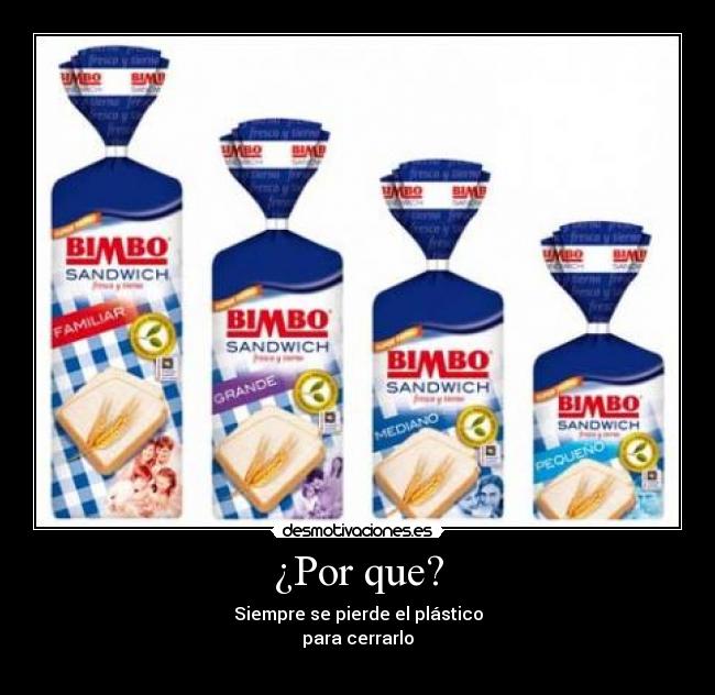 ¿Por que? - Siempre se pierde el plástico
para cerrarlo