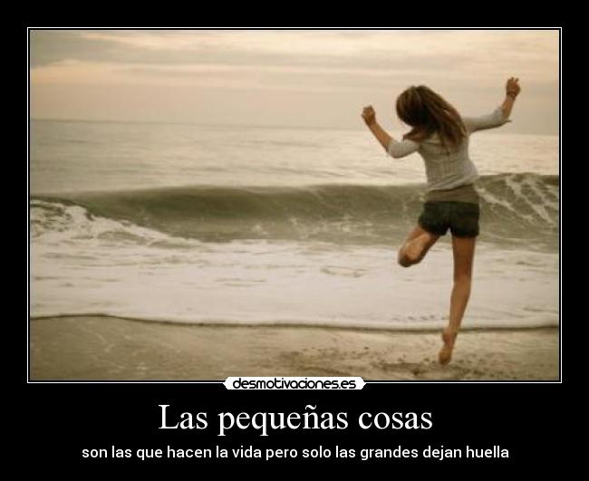 Las pequeñas cosas - son las que hacen la vida pero solo las grandes dejan huella