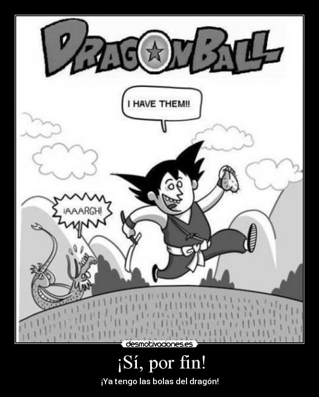 ¡Sí, por fin! - ¡Ya tengo las bolas del dragón!