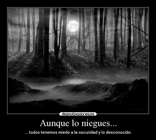 Aunque lo niegues... - ... todos tenemos miedo a la oscuridad y lo desconocido.