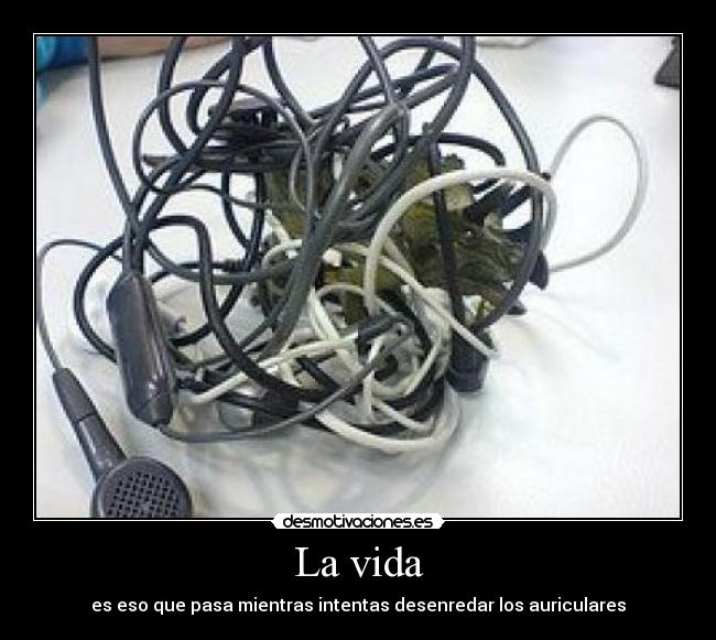 La vida - es eso que pasa mientras intentas desenredar los auriculares