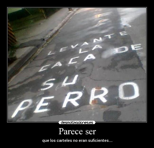 Parece ser - que los carteles no eran suficientes....