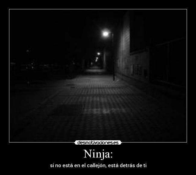 Ninja: - si no está en el callejón, está detrás de ti