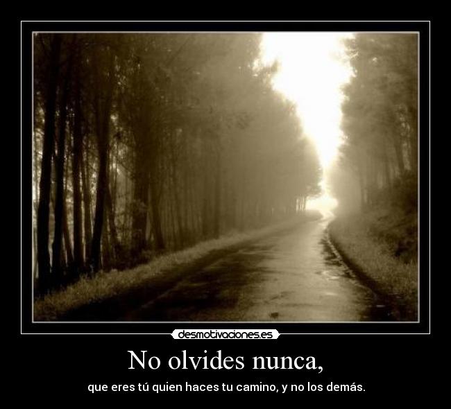 No olvides nunca, -