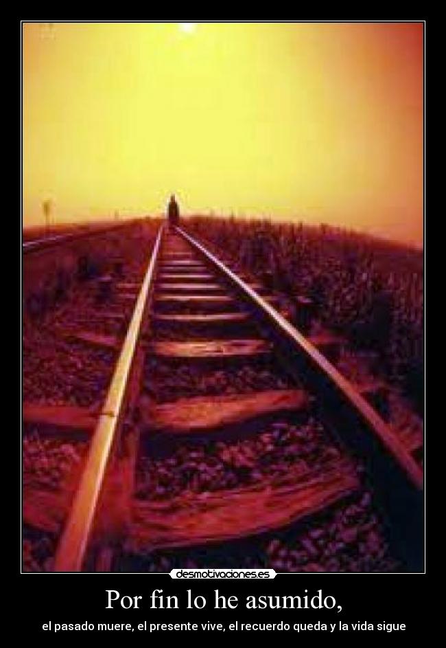 Por fin lo he asumido, -