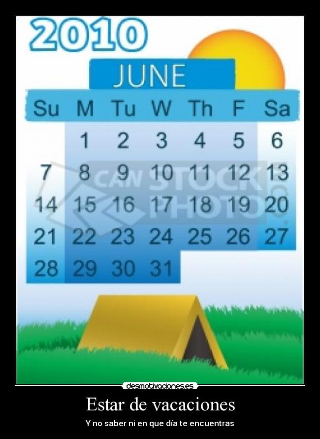 Estar de vacaciones -