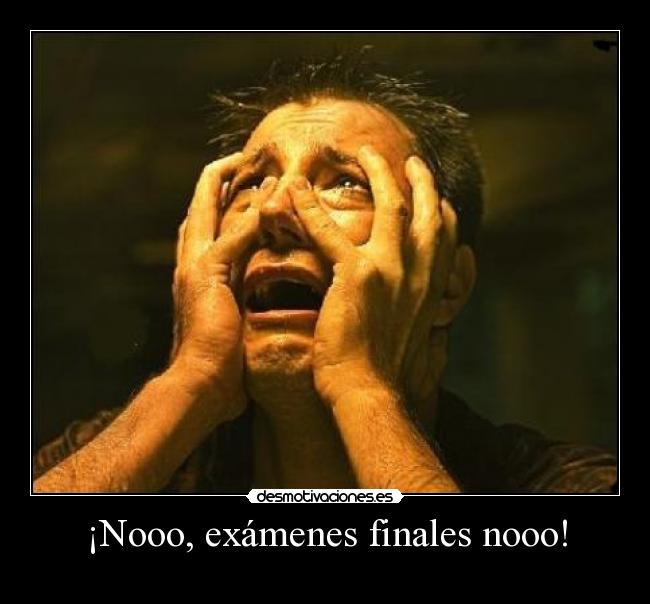 ¡Nooo, exámenes finales nooo! -