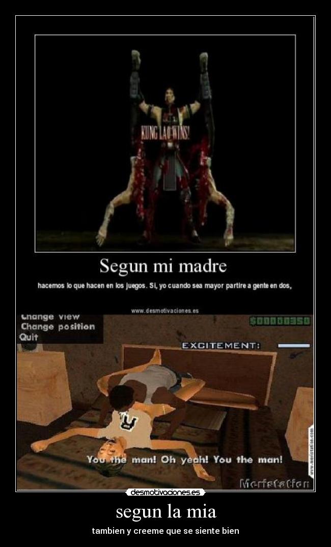 segun la mia - tambien y creeme que se siente bien