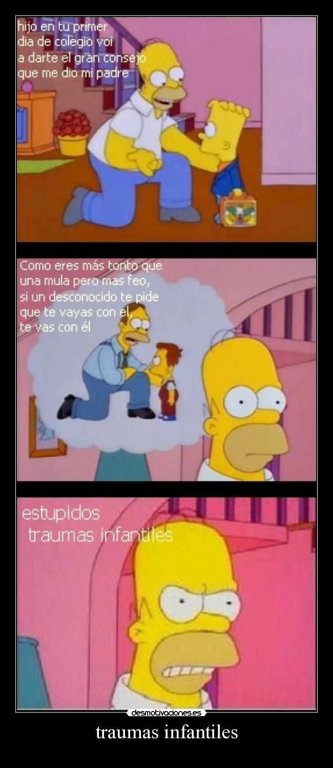 carteles homer traumas infantiles simpson desmotivaciones