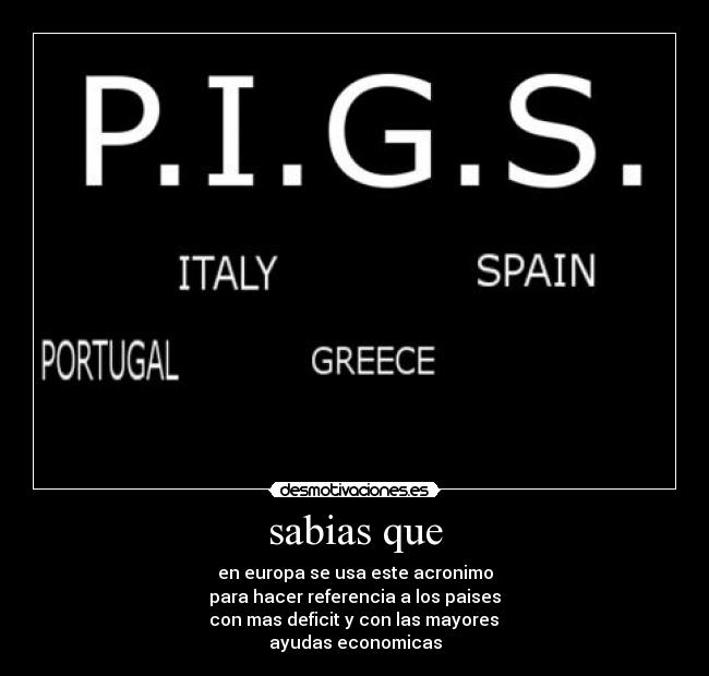sabias que - en europa se usa este acronimo
para hacer referencia a los paises
con mas deficit y con las mayores
ayudas economicas