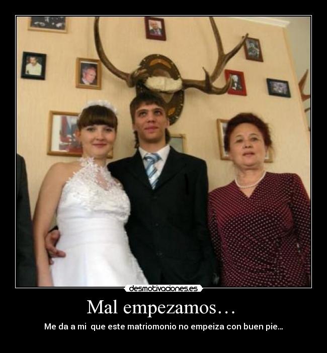 Mal empezamos… - Me da a mi que este matriomonio no empeiza con buen pie…