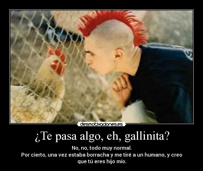 ¿Te pasa algo, eh, gallinita? -