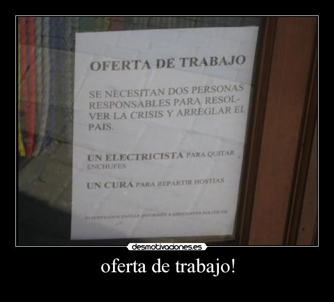 oferta de trabajo! -