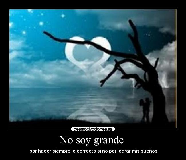 No soy grande  - por hacer siempre lo correcto si no por lograr mis sueños