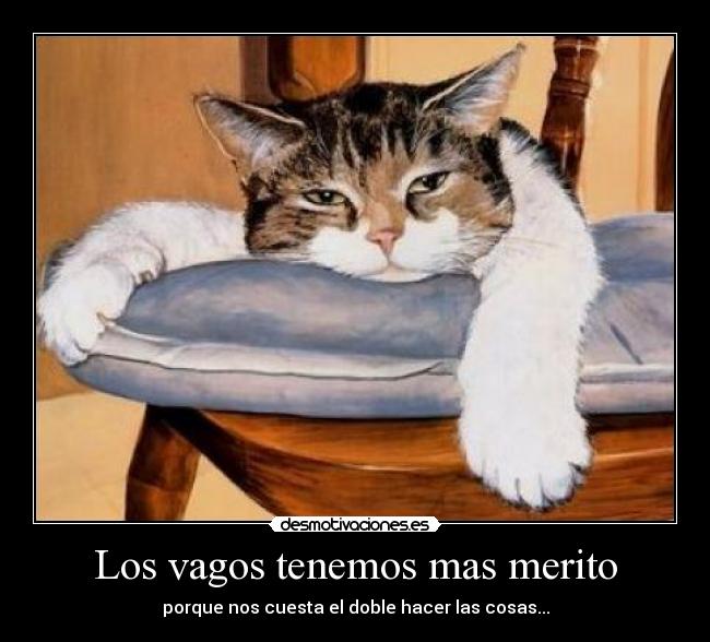 Los vagos tenemos mas merito - porque nos cuesta el doble hacer las cosas...
