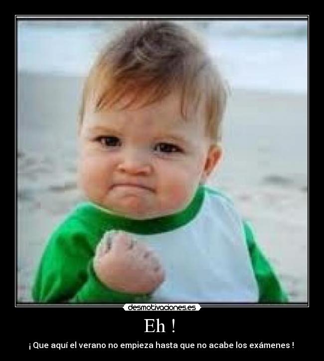 Eh !  - ¡ Que aquí el verano no empieza hasta que no acabe los exámenes ! 
