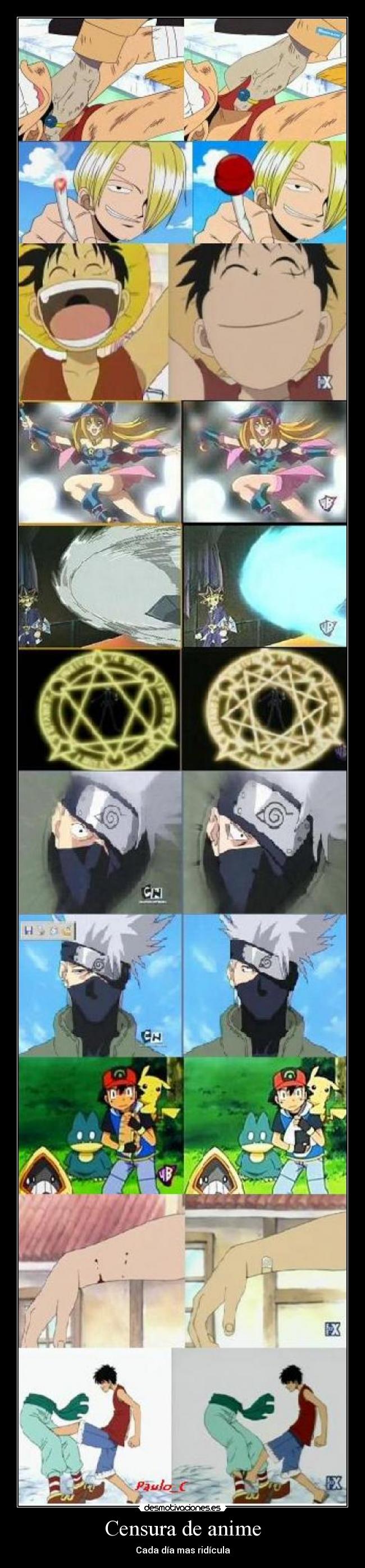 carteles anime one piece pokemon yu-gi-oh desmotivaciones