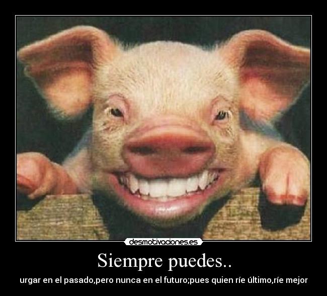 Siempre puedes.. - urgar en el pasado,pero nunca en el futuro;pues quien ríe último,ríe mejor