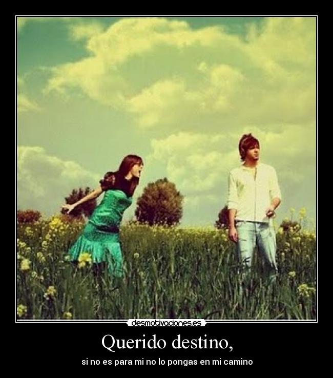 Querido destino, -