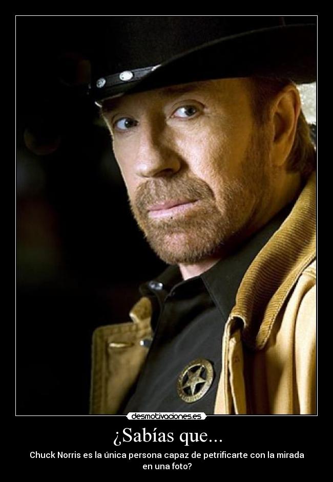 ¿Sabías que... - Chuck Norris es la única persona capaz de petrificarte con la mirada en una foto?