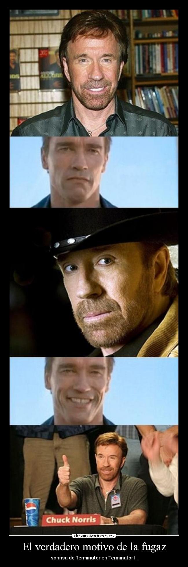 El verdadero motivo de la fugaz - sonrisa de Terminator en Terminator II.