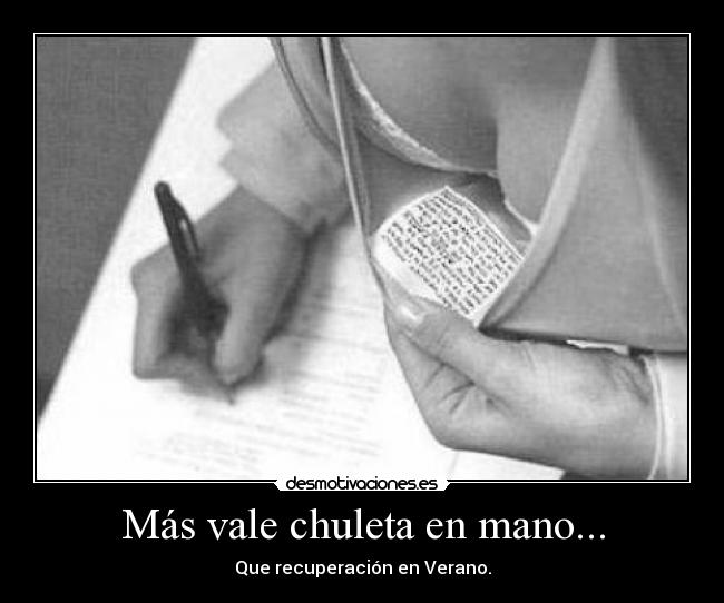 Más vale chuleta en mano... - Que recuperación en Verano.
