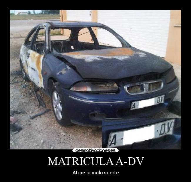 carteles adv coche quemado matricula benicarlo desmotivaciones