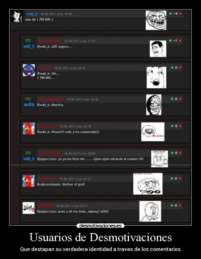 Usuarios de Desmotivaciones - 
